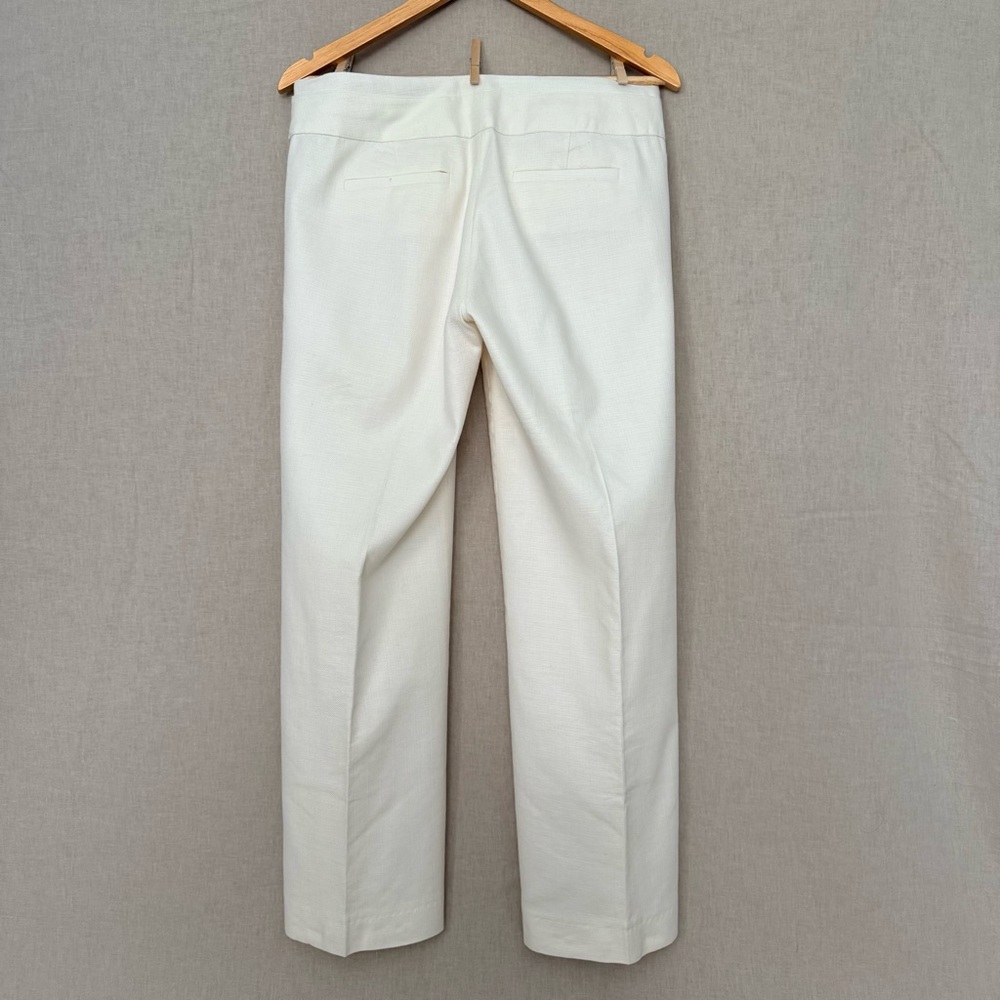 J. Crew Cream Linen Blend Trousers | Button Waist Detail | Favorite Fit - Picture 7 of 13